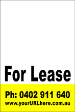 For Lease Sign No. 21
Customise your Ph & URL
