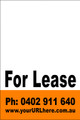 For Lease Sign No. 22
Customise your Ph & URL