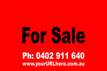 For Sale Sign No. 8 Landscape
Customise your Ph & URL