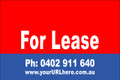 For Lease Sign No. 2 Landscape
Customise your Ph & URL