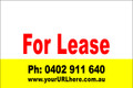 For Lease Sign No. 18 Landscape
Customise your Ph & URL