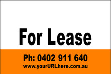 For Lease Sign No. 22 Landscape
Customise your Ph & URL