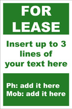 For Lease Sign No. D2
Customise your details