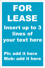 For Lease Sign No. F3
Customise your details