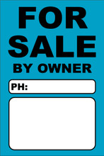 For Sale By Owner FSBO Sign - Light Blue