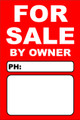 For Sale By Owner FSBO Sign No: 3- Red