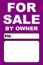 For Sale By Owner FSBO Sign No: 10- Purple
