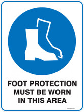 Mandatory Sign - FOOT PROTECTION MUST BE WORN IN THIS AREA