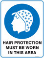 Mandatory Sign - HAIR PROTECTION MUST BE WORN IN THIS AREA