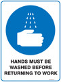 Mandatory Sign - HANDS MUST BE WASHED BEFORE RETURNING TO WORK