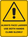 Warning  Sign - ALWAYS USE LADDER USE BOTH HANDS CLIMB SLOWLY
