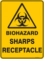 Warning  Sign - BIOHAZARD SHARPS RECEPTACLE