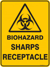 Warning  Sign - BIOHAZARD SHARPS RECEPTACLE