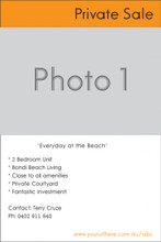 Private Sale Photo Sign - One Photo Design Guide