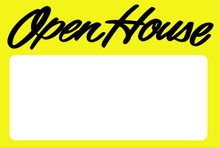 Open House Sign Yellow - Blank