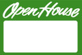 Open House Sign Green - Blank