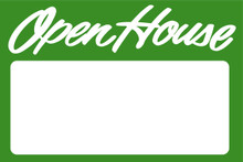 Open House Sign Green - Blank