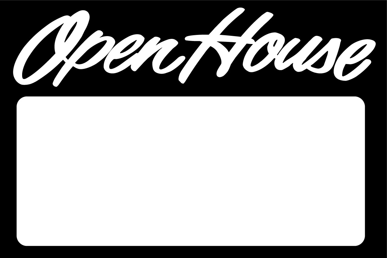 Open House Sign Black/White - Blank - Ready Signs