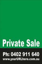 Private Sale Sign No: 4. - Green
Customise your own Phone & URL