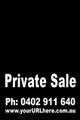 Private Sale Sign No: 7 - Black
Customise your own Phone & URL