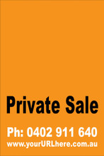 Private Sale Sign No: 10 - Orange
Customise your own Phone & URL
