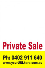 Private Sale Sign No: 18 - Yellow/Red
Customise your own Phone & URL