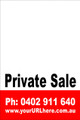 Private Sale Sign No: 23 - Red
Customise your own Phone & URL