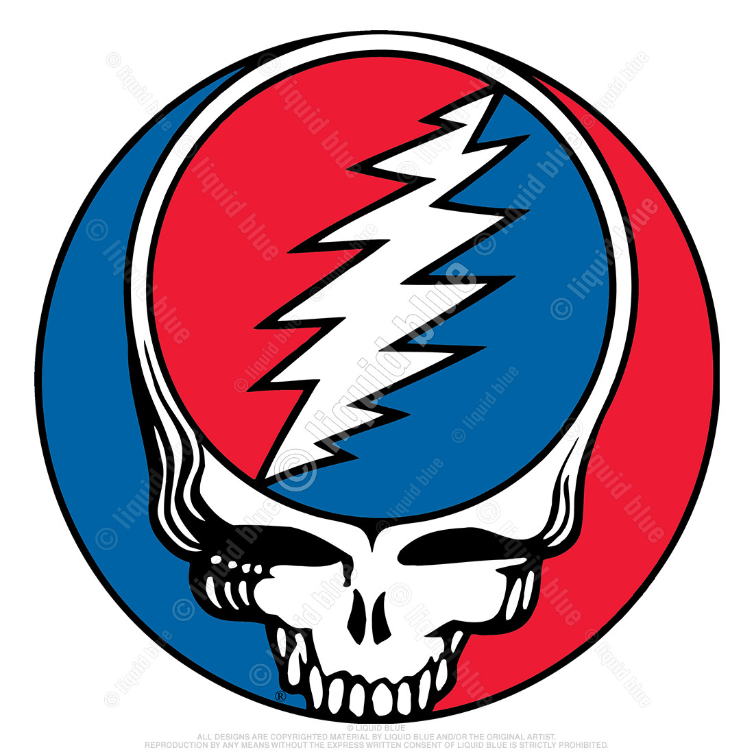 Grateful Dead Steal Your Face Sticker Liquid Blue Grateful Dead Steal Your Face Sticker Liquid Blue