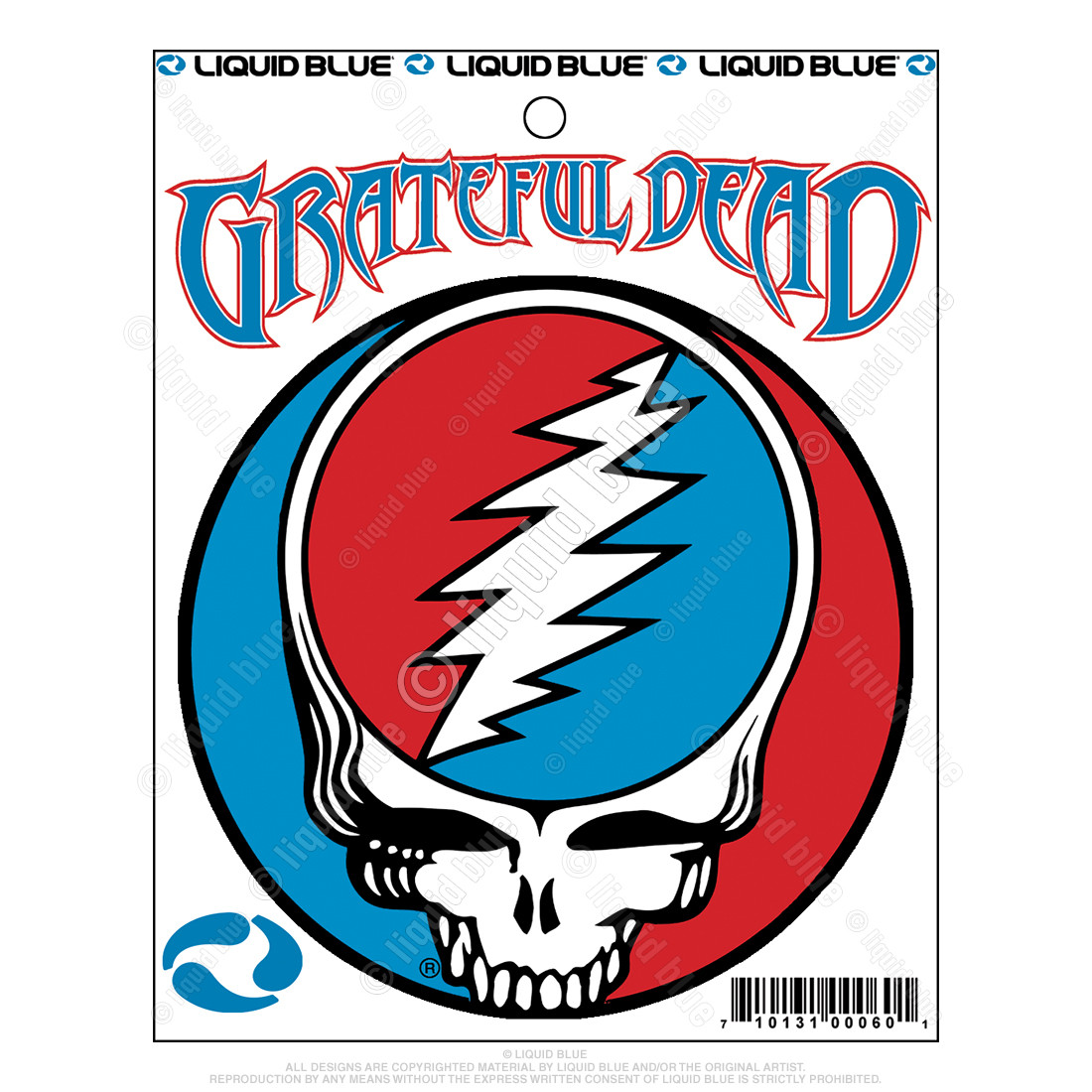 Grateful Dead Steal Your Face 3 In Mylar Sticker Liquid Blue Grateful Dead Steal Your Face 3 In Mylar Sticker Liquid Blue