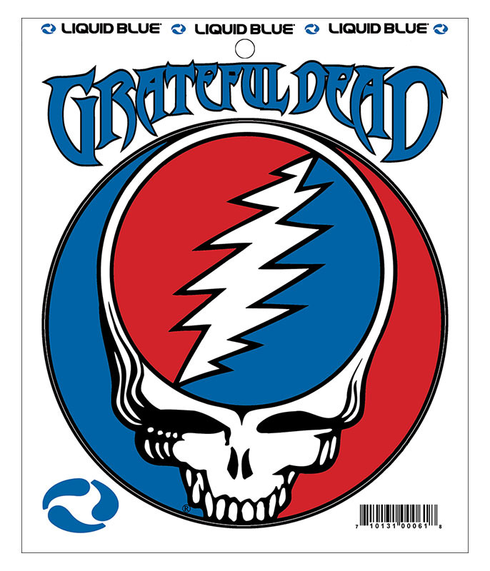 Grateful Dead Steal Your Face 5 in. Mylar Sticker Liquid Blue