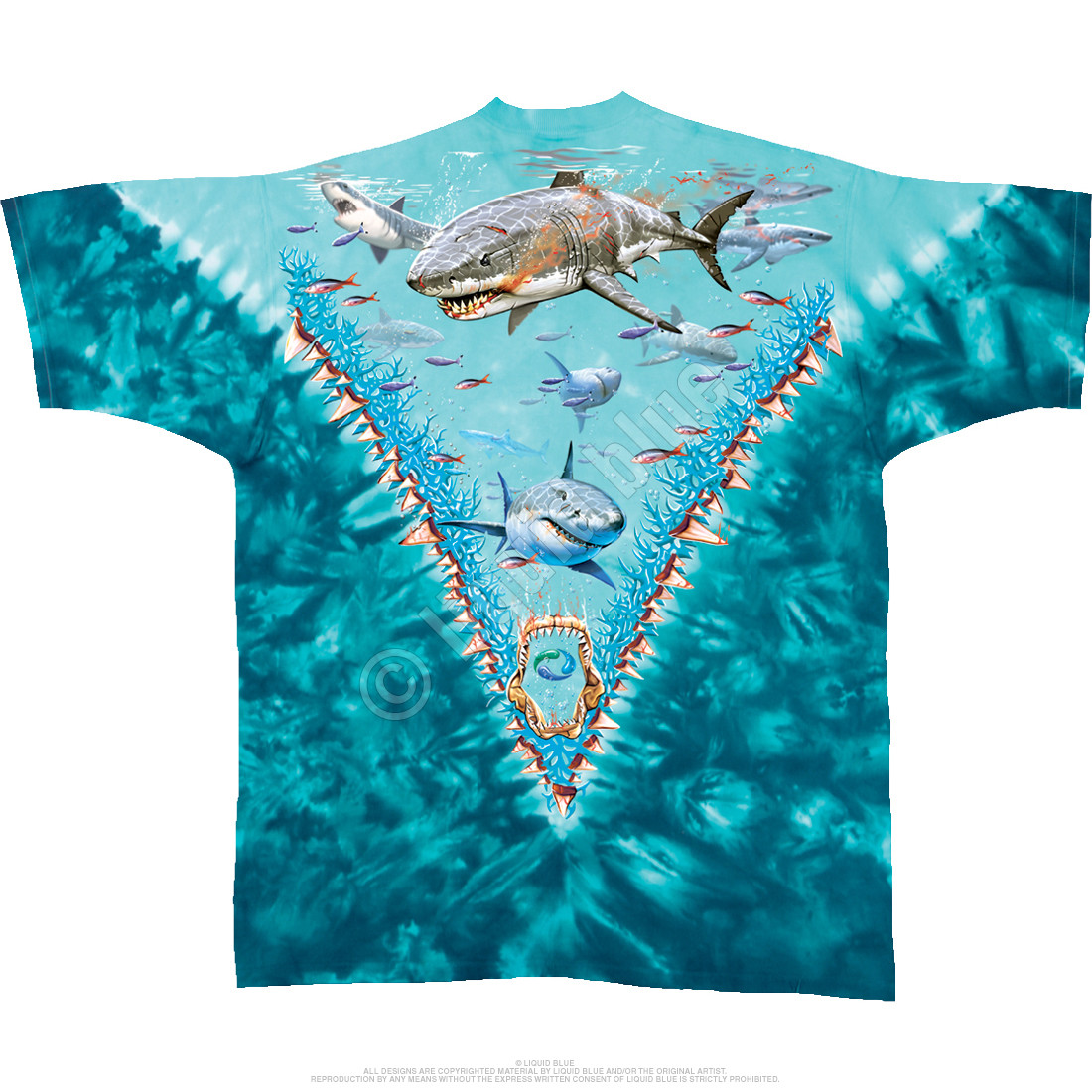 Tie dye shark shirt Clearance
