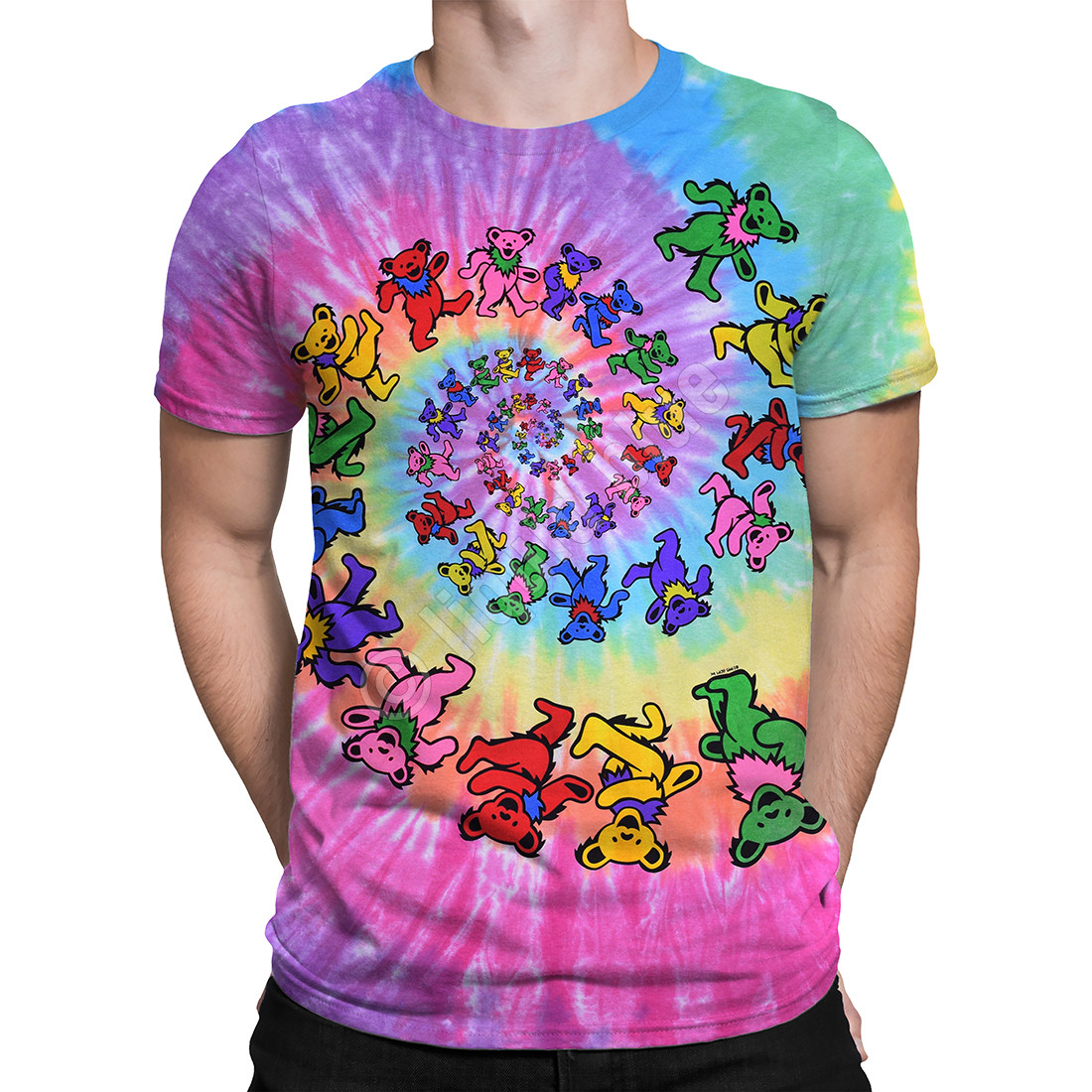 tie dye shirt with teddy bears