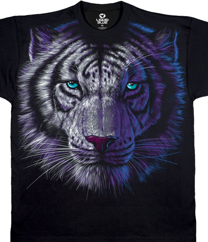 White Tiger Black T-Shirt