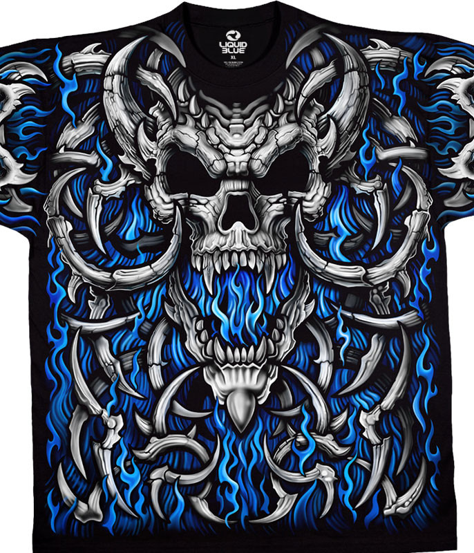 blue flame skull hoodie