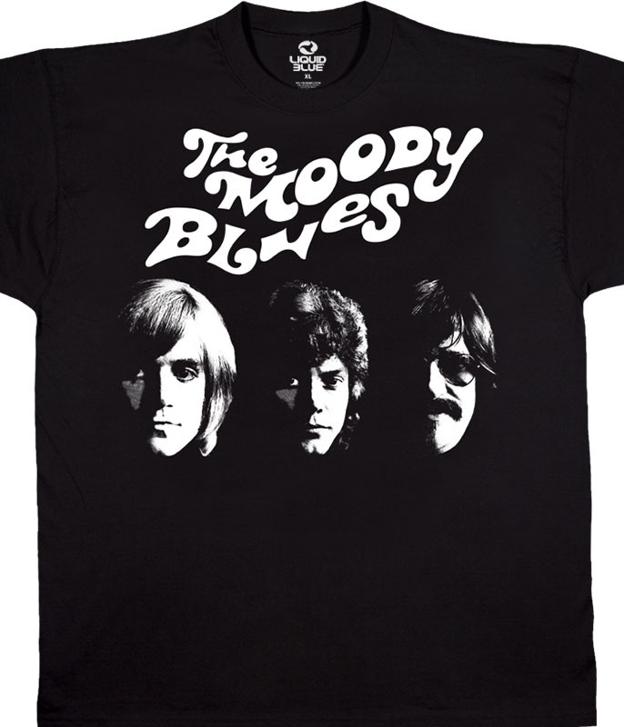 Moody Blues Silhouette Black T-Shirt Tee Liquid Blue