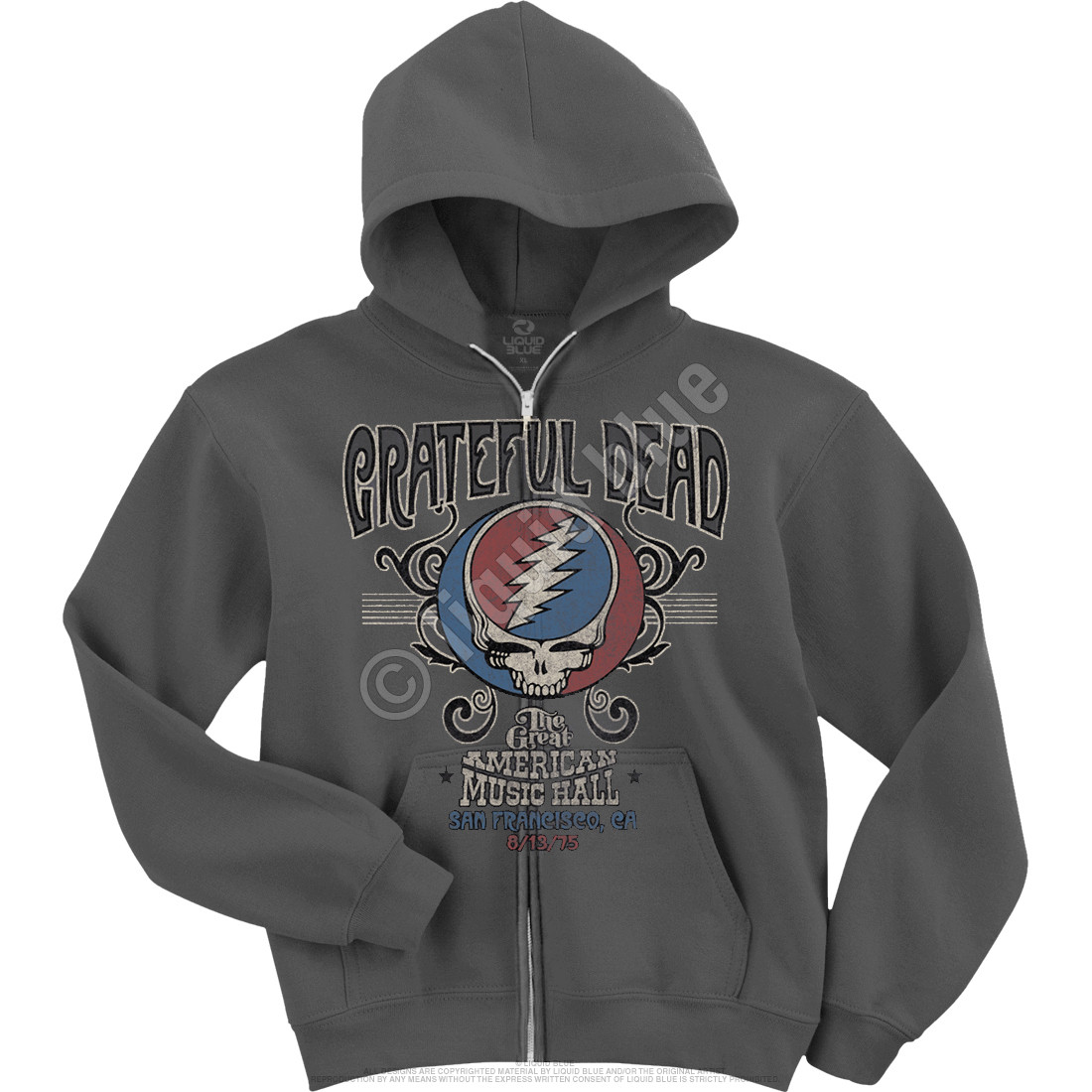 grateful dead zipper hoodie