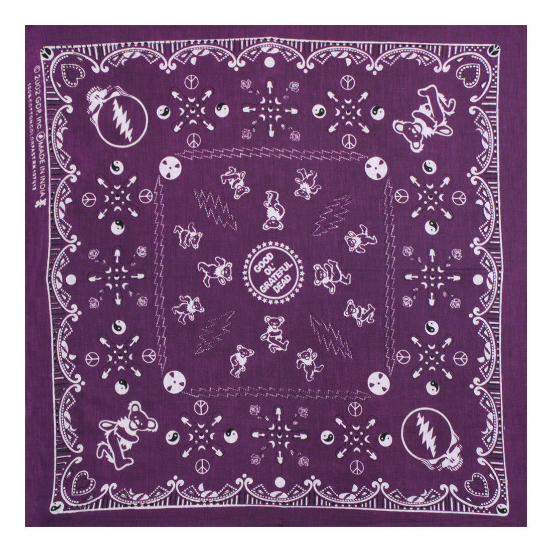 grateful dead ol gd purple bandana liquid blue grateful dead ol gd purple bandana liquid blue