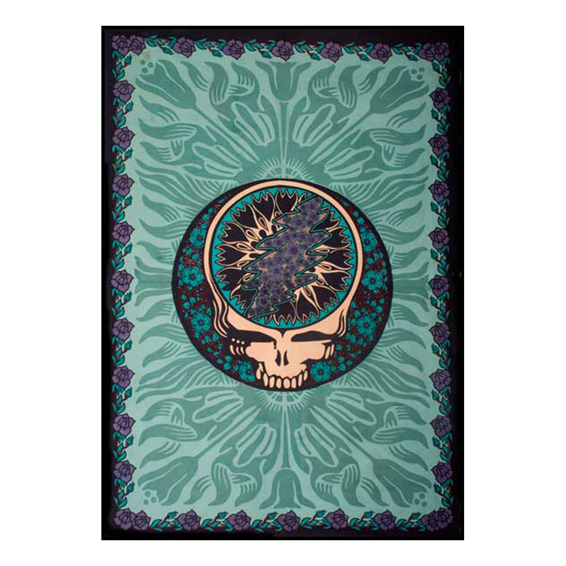 Grateful Dead Steal Your Flowers Tapestry Liquid Blue