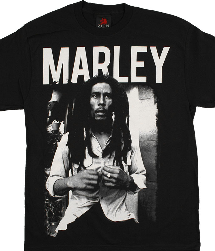 Bob Marley Portrait Black T-Shirt Tee