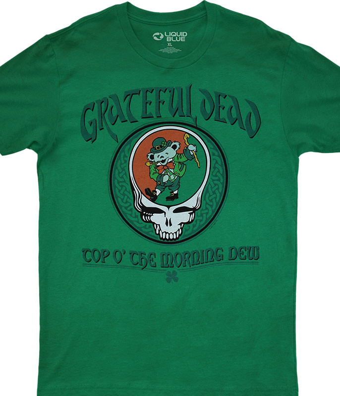 Grateful Dead Morning Dew Green Athletic T-Shirt Tee Liquid Blue