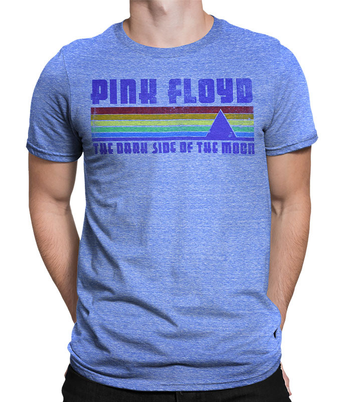 Pink Floyd On the Run Blue Heather Tri-Blend T-Shirt Tee Liquid Blue