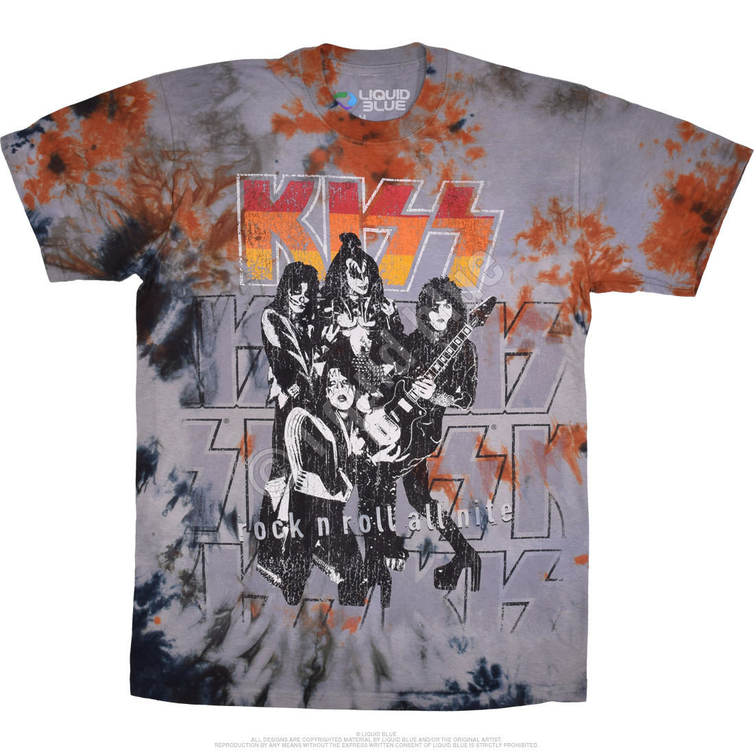 XL Kiss Road Crew 77 M L 2XL Tie Dye T-Shirt