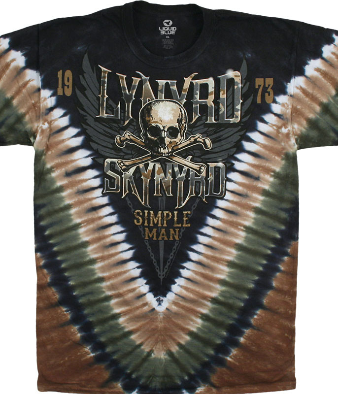 Lynyrd Skynyrd Simple Man Tie-Dye T-Shirt Tee Liquid Blue
