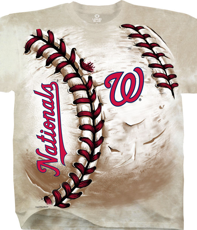 MLB Washington Nationals Hardball Tie-Dye T-Shirt Tee Liquid Blue