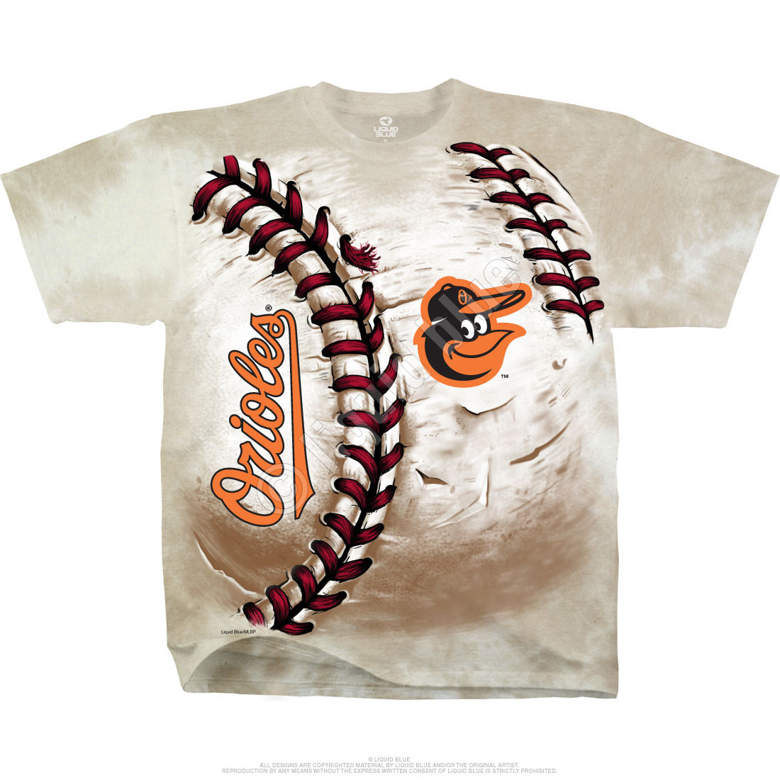 MLB Baltimore Orioles Hardball TieDye TShirt Tee Liquid Blue