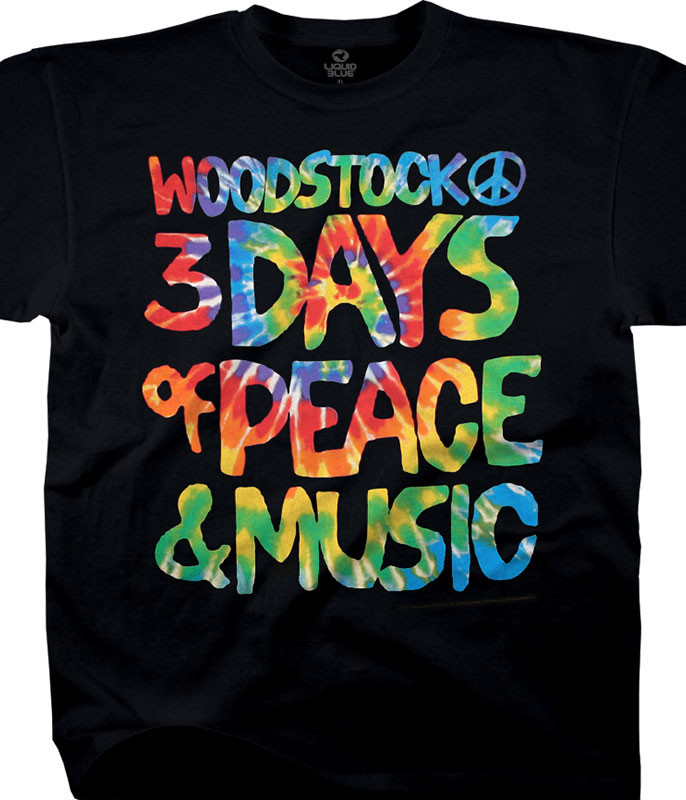 Woodstock Black T-Shirt Tee Liquid Blue