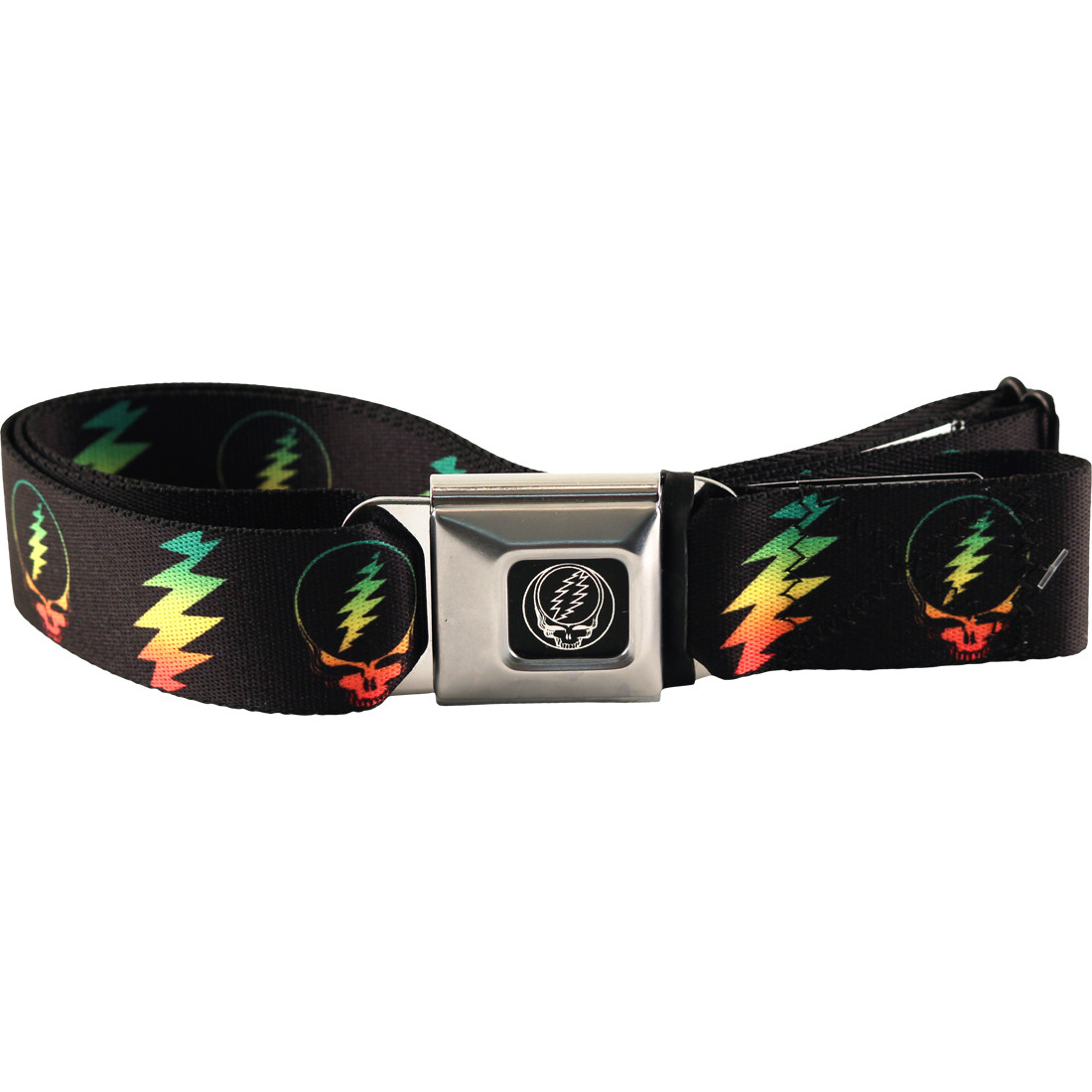32-52 Inches in Length 1.5 Wide Buckle-Down Seatbelt Belt Paw Print Black//Multi Color