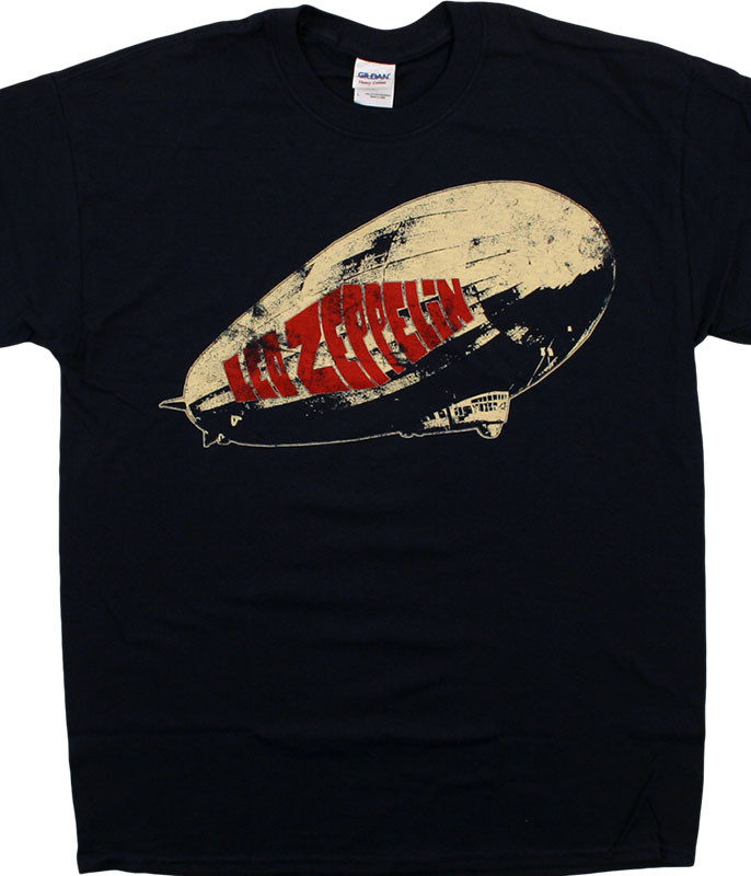 Led Zeppelin Arched Icarus Navy TShirt Tee Liquid Blue
