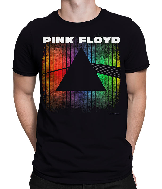 Pink Floyd Dark Side Silhouette Black Athletic T-Shirt Tee Liquid Blue