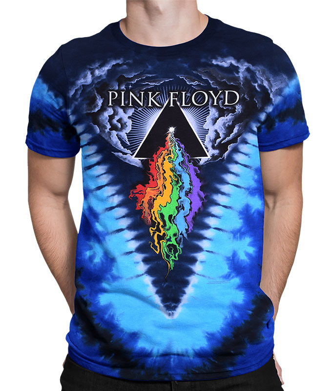 Pink Floyd Prism River Tie-Dye T-Shirt. pink floyd prism t shirt. 